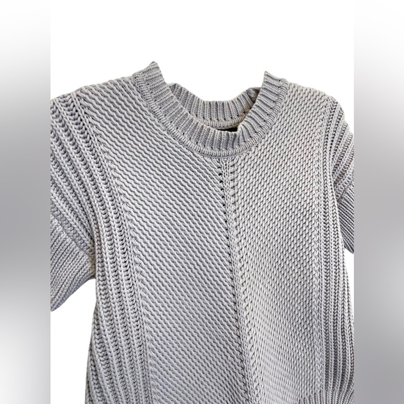 Banana Republic Chunky Knit Short Sleeves Heavy Gray Sweater Size Small - Picture 4 of 11